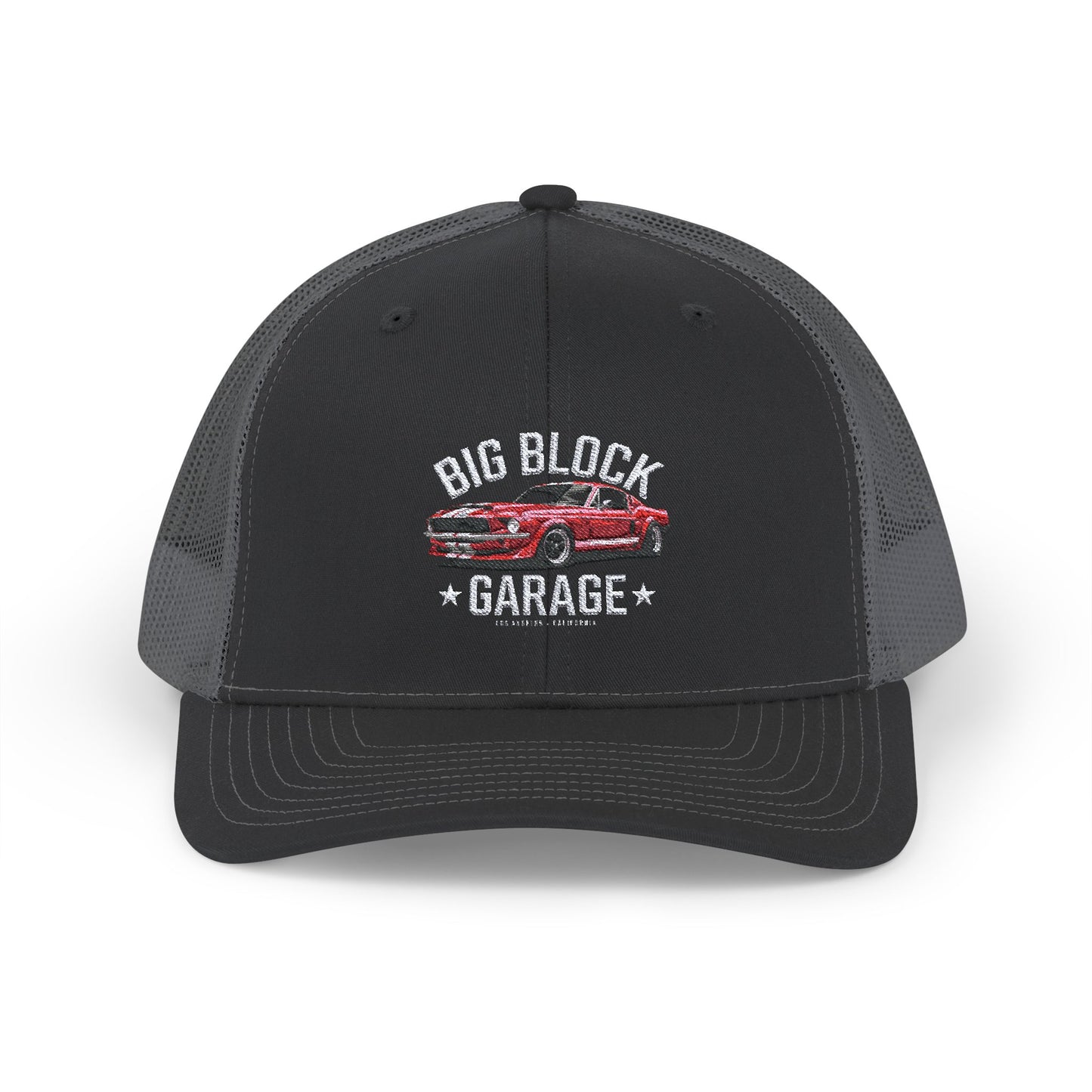 Red 'Stang - Snapback Trucker Cap - Big Block Garage Design