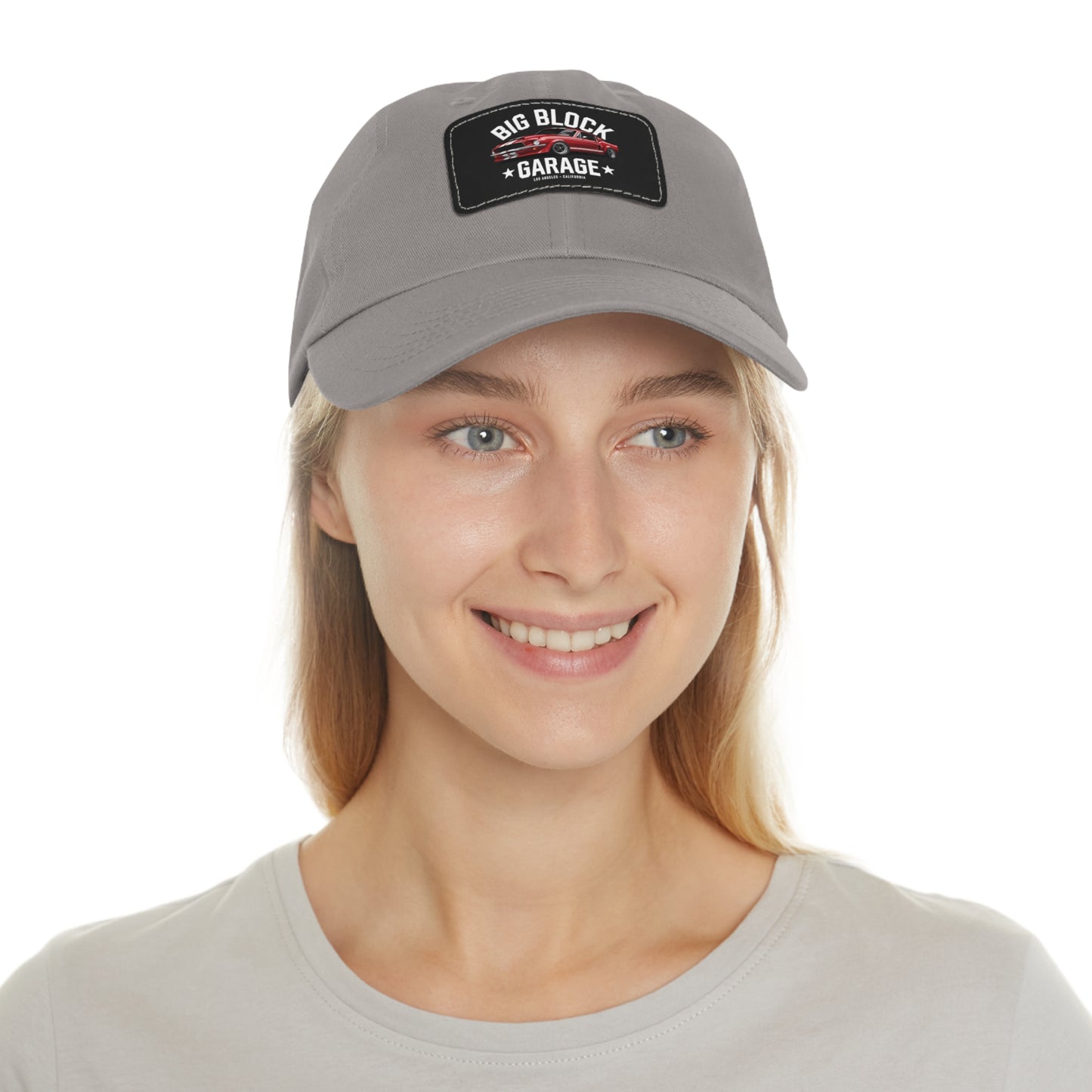 Big Block Garage Dad Hat with Leather Patch | Classic Muscle Car Logo