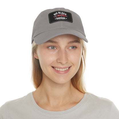 Big Block Garage Dad Hat with Leather Patch | Classic Muscle Car Logo