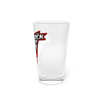 Big Block Garage Devil Logo Pint Glass | 16oz Beer Glass