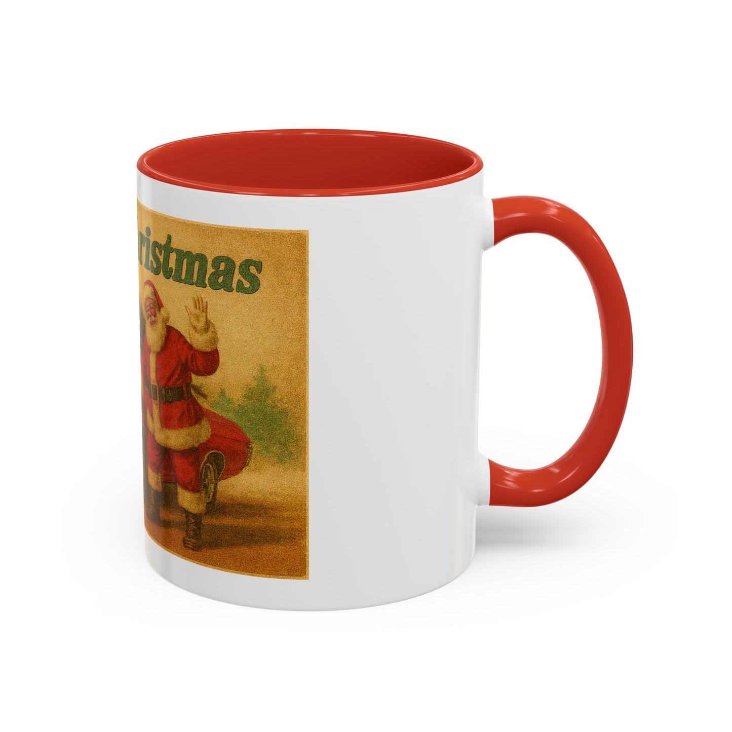 Vintage Santa with Christmas Tree and Chevrolet Chevelle Mug | Accent Coffee Mug