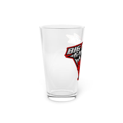 Big Block Garage Devil Logo Pint Glass | 16oz Beer Glass