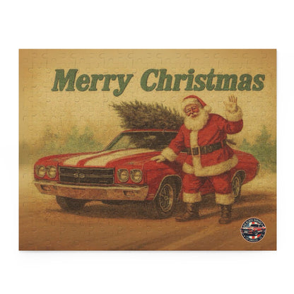 Vintage Santa with Chevrolet Chevelle Car Puzzle | Merry Christmas 500pc