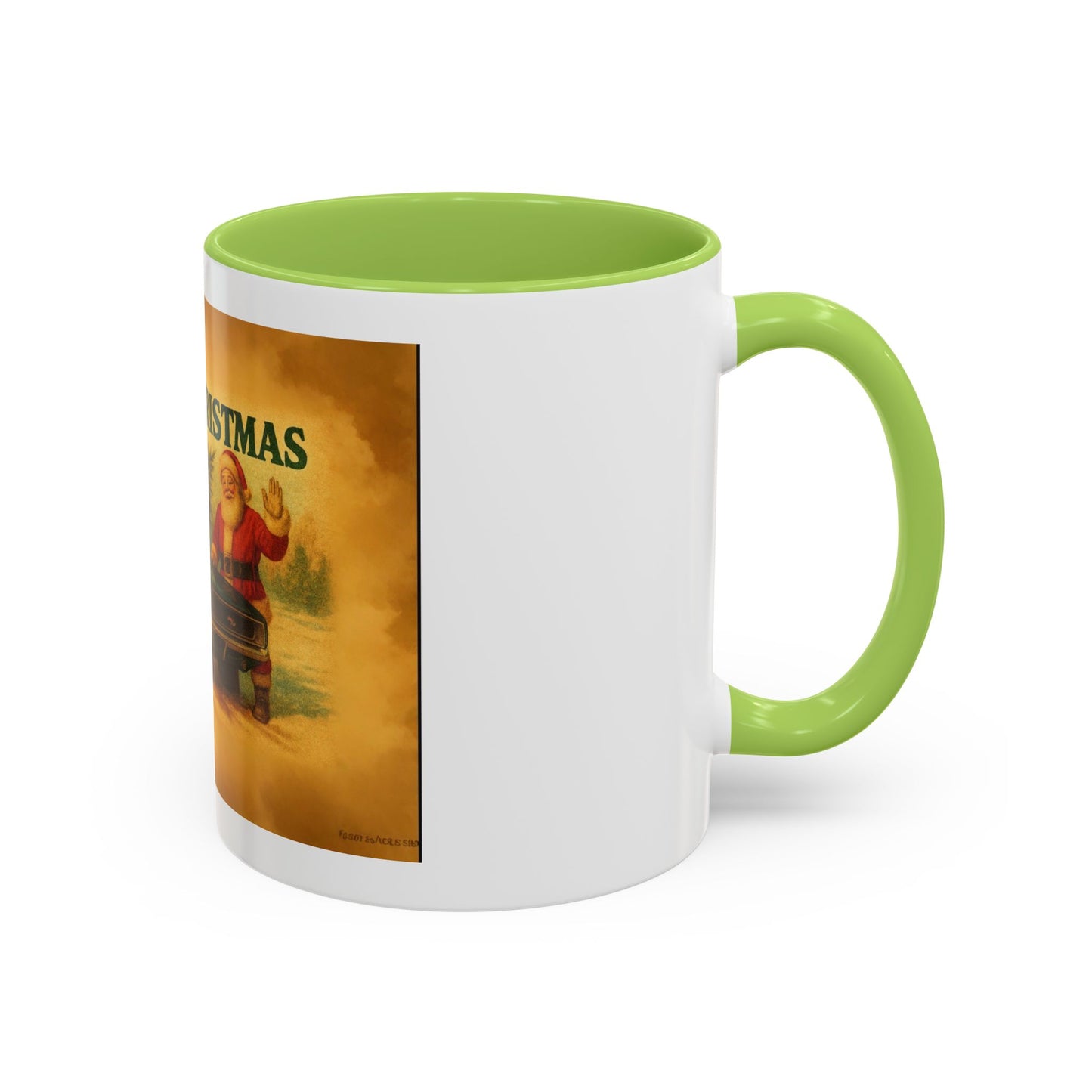 Merry Christmas Santa with 1968 Dodge Charger Mug | Accent Coffee Mug