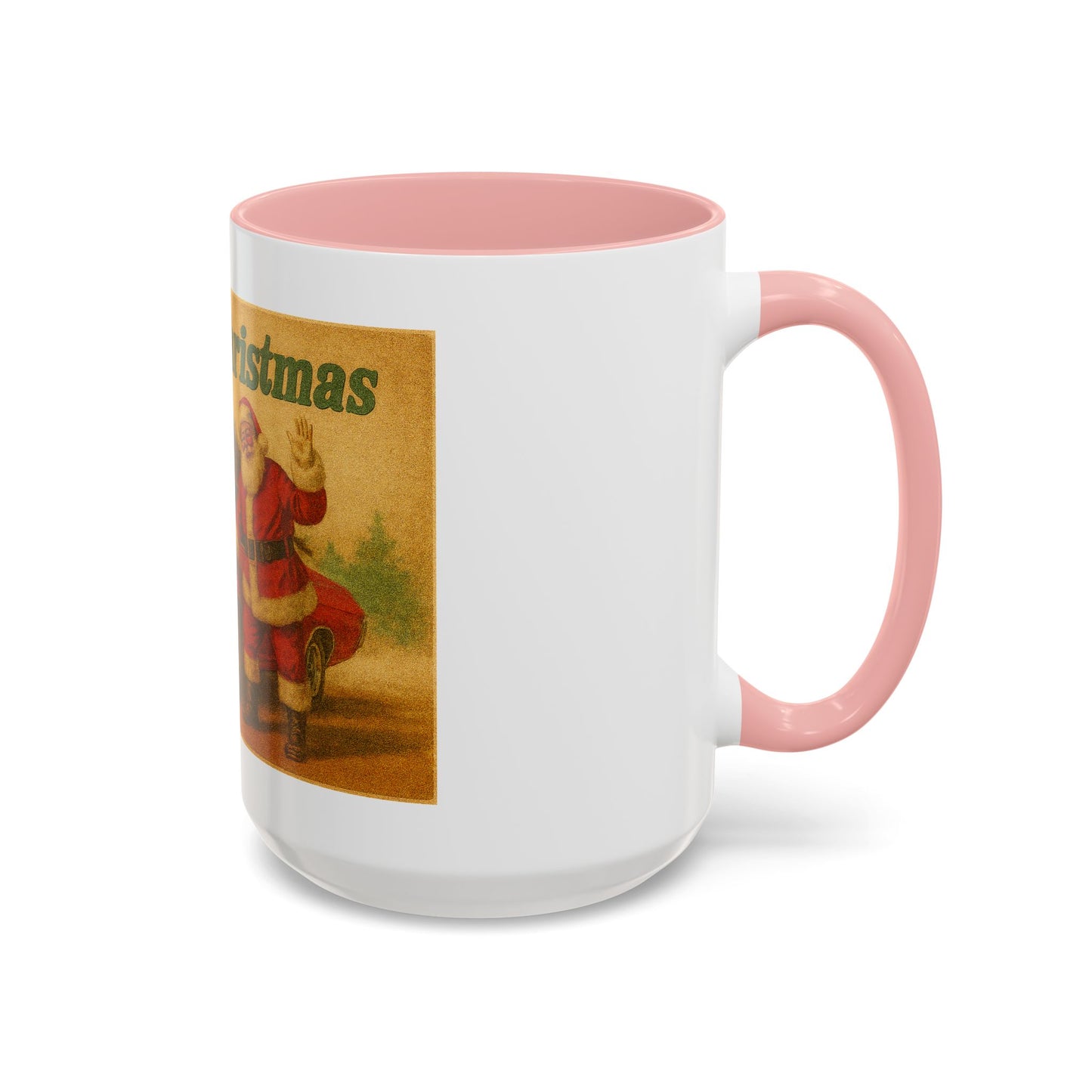 Vintage Santa with Christmas Tree and Chevrolet Chevelle Mug | Accent Coffee Mug