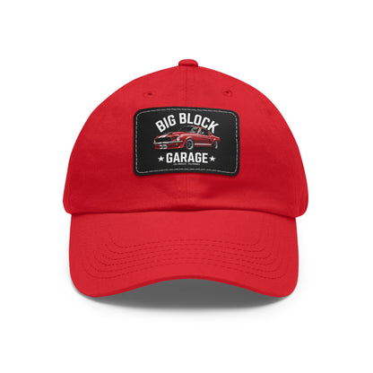 Big Block Garage Dad Hat with Leather Patch | Classic Muscle Car Logo