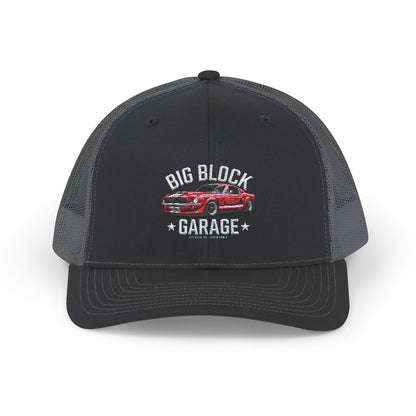 Red 'Stang -  Snapback Trucker Cap - Big Block Garage Design