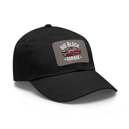 Big Block Garage Dad Hat with Leather Patch | Classic Muscle Car Logo