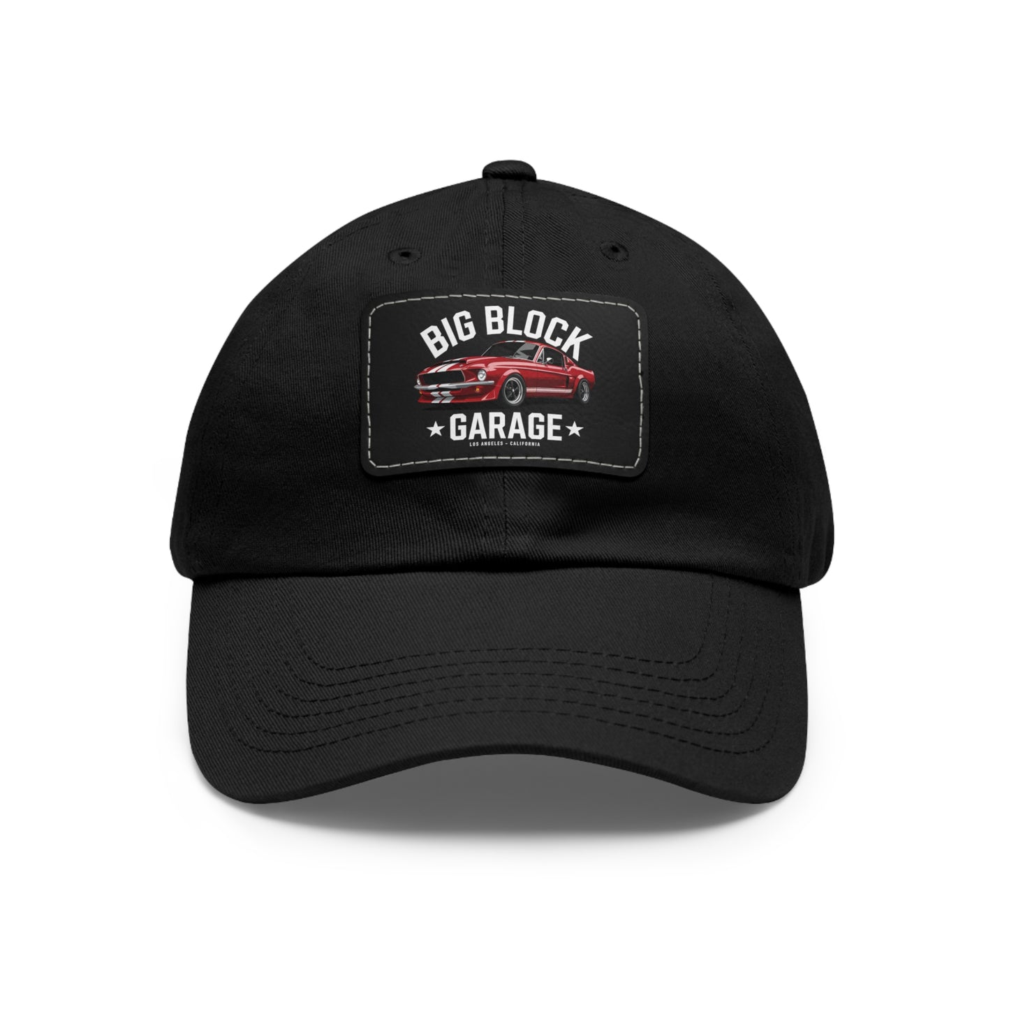 Big Block Garage Dad Hat with Leather Patch | Classic Muscle Car Logo