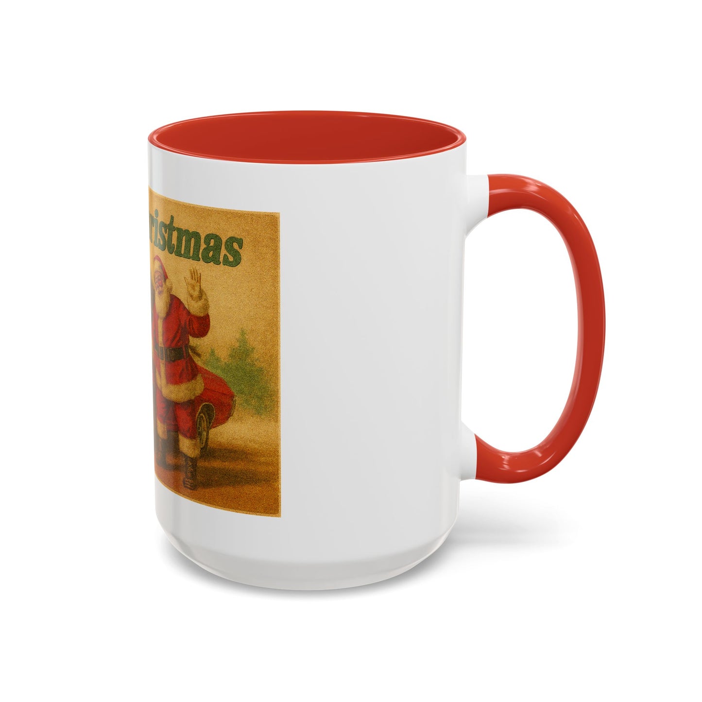 Vintage Santa with Christmas Tree and Chevrolet Chevelle Mug | Accent Coffee Mug