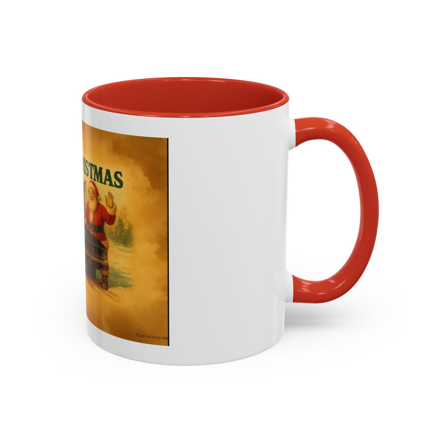 Merry Christmas Santa with 1968 Dodge Charger Mug | Accent Coffee Mug
