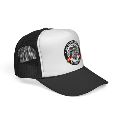 Big Block Garage Engine Skull Trucker Cap | Mechanic Vintage Logo
