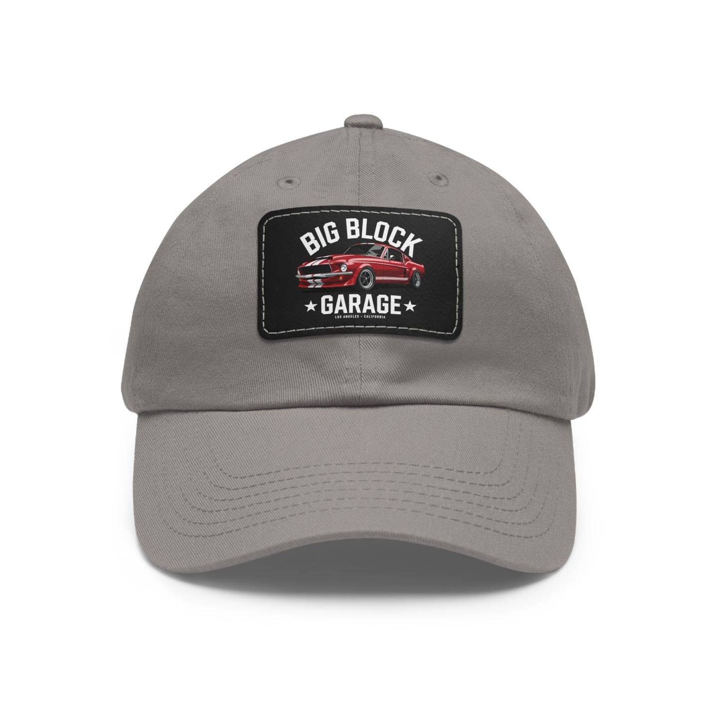 Big Block Garage Dad Hat with Leather Patch | Classic Muscle Car Logo