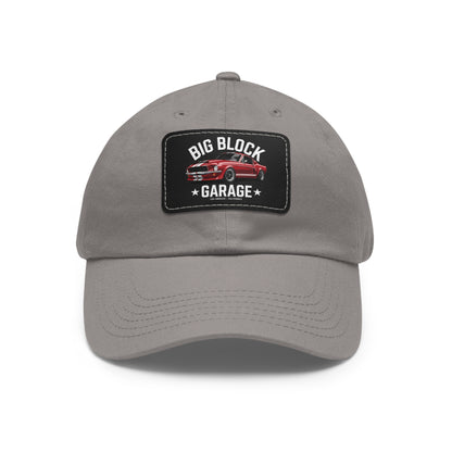 Big Block Garage Dad Hat with Leather Patch | Classic Muscle Car Logo