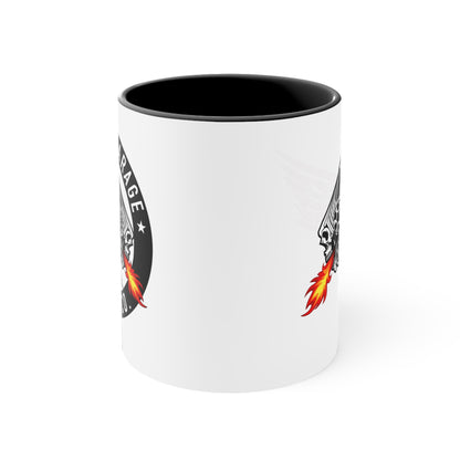 Big Block Garage Engine Logo Mug | Accent Red 11oz Ceramic