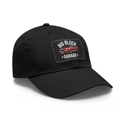 Big Block Garage Dad Hat with Leather Patch | Classic Muscle Car Logo