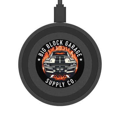 Big Block Garage Muscle Car Wireless Charging Pad | Retro Auto Logo