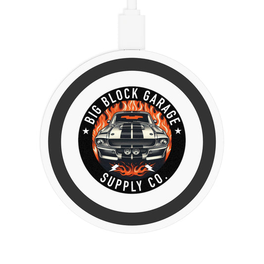 Big Block Garage Muscle Car Wireless Charging Pad | Retro Auto Logo