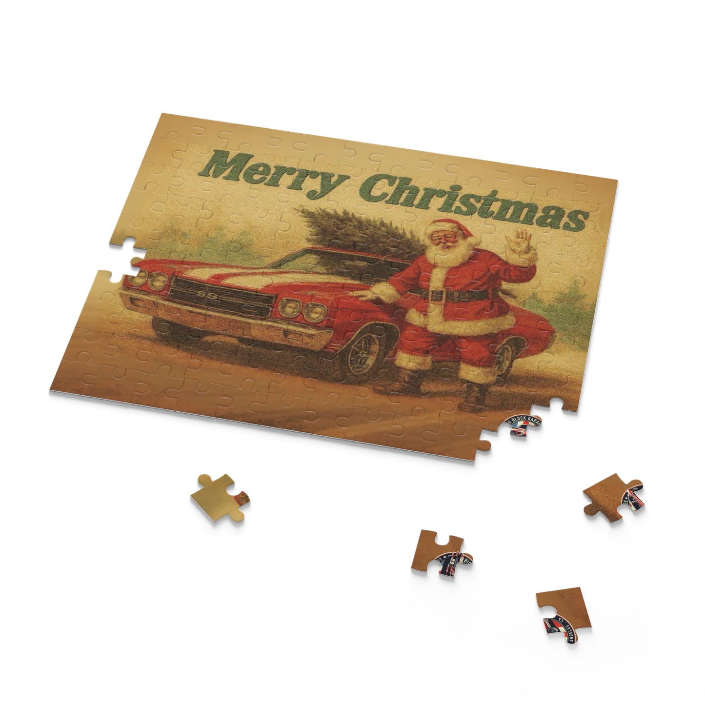 Vintage Santa with Chevrolet Chevelle Car Puzzle | Merry Christmas 500pc