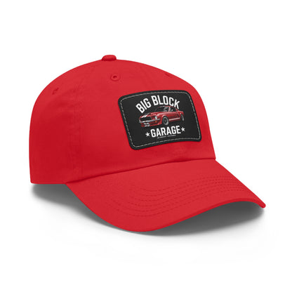 Big Block Garage Dad Hat with Leather Patch | Classic Muscle Car Logo